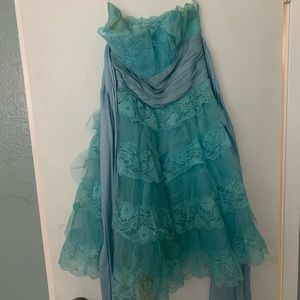 Rare Betsey Johnson Blue Tea Party Dress